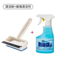 日本卫生间墙面清洁刷浴室瓷砖刷子家用擦窗户玻璃镜子神器刮水器 清洁刷+玻璃清洁剂