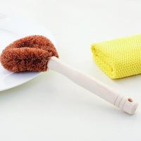 [刷锅神器]天然椰棕洗锅碗长柄刷子家用不伤锅粘油厨房清洁用品 椰棕锅刷[1个装]