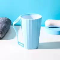 创意情侣刷牙杯洗漱杯子牙缸漱口杯喝水杯牙刷杯家用简约学生口杯 [加厚双层浅蓝]1个装