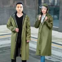 时尚防暴雨连体雨衣长款外套男全身防水骑行徒步加厚成人雨衣女款 全新材质牛津布(藏蓝/ 绿) 身高160-165(40-6