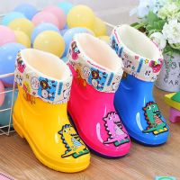 2-11岁儿童雨鞋男童女童防滑卡通加绒大中小童高筒小学生防水鞋