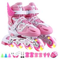 溜冰鞋儿童全套装男女旱冰轮滑鞋直排轮可调3-4-5-6-8-10岁初学者