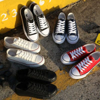 2021春季新款ins帆布鞋女学生韩版情侣鞋百搭黑色低帮布鞋工作鞋