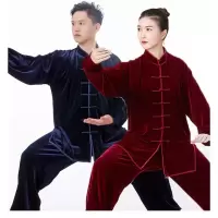太极服女 新款金丝绒秋装春秋季武术太极拳练功服装男秋冬加厚
