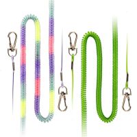 弹簧失手绳内置钢丝高碳遛鱼绳 包棉芯自动伸缩护竿绳渔具