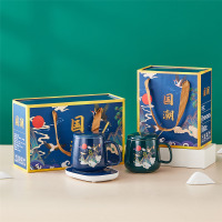 中国风国潮恒温杯子套装礼盒暖暖杯陶瓷咖啡马克杯水杯杯子伴手礼