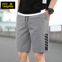 伊夫狼爪五分裤男夏季薄款宽松冰丝外穿休闲运动潮流夏天马裤大码男士短裤