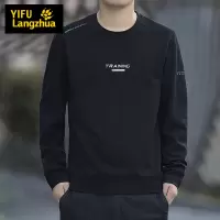 伊夫狼爪(YIFULANGZHUA)青年长袖2024秋季新款运动卫衣罗马布上衣潮牌加大码宽松T恤
