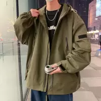 伊夫狼爪(YIFULANGZHUA)冲锋衣外套男士2025新款春季潮牌宽松工装短款夹克