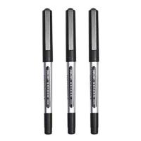 得力S656直液式走珠笔中性笔学生考试用笔0.5黑色办公签字笔水笔 黑色3支