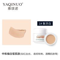 雅琪诺高清明净遮瑕膏修饰粉底液遮瑕防水防汗不脱妆遮痘印黑眼圈 01#象牙白 12g
