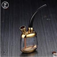 [有机玻璃]华韵水烟壶全套水烟斗阿拉伯烧锅烟袋烟筒壶壶烟嘴创意过滤配件 801金色无赠品