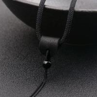 复古粗款牛皮挂坠绳子天珠翡翠玉佩吊坠挂绳男款挂脖绳项链挂件绳 固定款/黑色