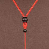手工编织吊坠挂绳貔貅翡翠玉佩黑曜石项链绳配绳挂脖挂件绳子男女 款式一红色