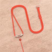 吊坠挂绳玉坠翡翠蜜蜡貔貅和田玉挂件绳子手工编织项链绳挂脖男女 红色