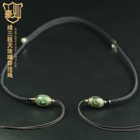 天珠挂绳横穿串天珠的绳子男女款挂脖天珠吊坠项链配饰短款锁骨绳 三眼款