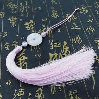 平安扣流苏 流苏穗子绳子编织线挂件古风汉服配饰 旗袍压襟装饰 粉色 [1条装]