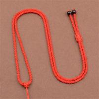 百搭手工编织吊坠挂绳玉佩翡翠玉坠项链绳男女挂脖挂件绳挂坠绳子 红色 /上下调节款