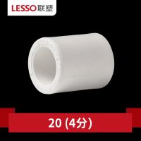 联塑PPR水管配件4分20自来水6分25热熔管内外丝直接三通弯头管卡 白色 直通4分20mm白(10个)
