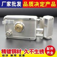 老式门锁外装门锁防盗门锁铁门锁房门锁室内大门锁不锈钢暗锁锁芯 左开 切边+锌头+锌舌