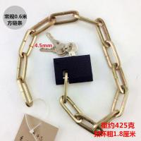 电动电瓶车摩托车锁防盗自行车链条锁铁链子锁家用加长玻璃大门锁 常规60厘米FH