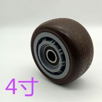 重型静音万向轮4寸5寸6寸8寸脚轮实心橡胶手推车平板车脚手架轮子 4寸重型静音轮[直径10厘米]