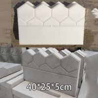 仿古花池围栏草坪栅栏水泥磨具庭院花坛侧石围砖混泥土路缘石模型 尖角型(40*25*5)