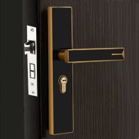 静音卧室门锁室内家用通用型老式房间实钢木门锁具套装外装门把手 A款[整套] [小50锁体]