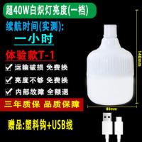 可充电灯泡家用停电应急灯夜市摆地摊灯无线户外灯移动灯泡超亮 超40W [续航1小时] 体验款