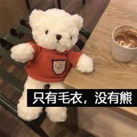 韩ins可爱毛绒泰迪熊玩偶 学生毛衣小熊公仔玩具女生情侣生日礼物 橘红色毛衣 高约30cm