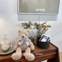 ins可爱睡衣衬衣小熊毛绒公仔女生 玩偶少女床上娃娃情侣生日礼物 蝴蝶结小熊玩偶 坐高21cm