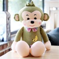 猴子毛绒玩具熊熊抱枕熊猫娃娃孩子陪睡布娃娃玩偶女生生日礼物[7月18日发完] 可爱绿色.香蕉猴 45厘米[测量方法大约身