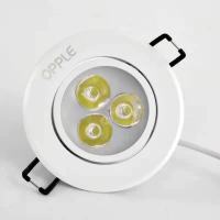 欧普LED射灯黑色超薄3w开孔75天花筒家用牛眼珠宝店背景墙豆胆灯 漆白6000K白光 3W开孔5.5CM