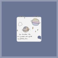 创意英文星球便携化妆镜子韩国随身学生折叠镜可爱清新女生小镜子 英文星球-化妆镜