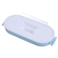 无痕贴厨房桌面垃圾桶垃圾架收纳架子壁挂支架挂钩橱柜门挂架家用 浅蓝色带盖