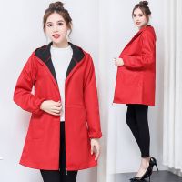 新款成人罩衣女长袖厨房防水防油围裙中长款外套护衣加绒工作服男 大红纯色(防水加绒) 175/XL码(120斤以内)