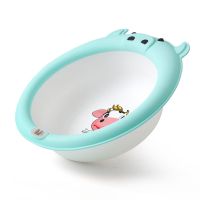 婴儿洗脸盆新生儿童用品洗屁股洗脚盆卡通可爱卡通宝宝折叠脸盆 单个浅绿色
