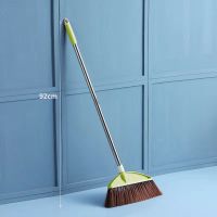 扫把家用室内单个高档耐用软毛笤帚不锈钢长杆扫地扫把加大号扫帚 [小号斜头]苹果绿