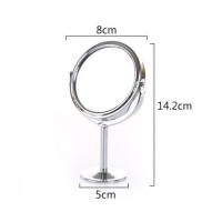 台式宿舍学生化妆镜子桌面便携小圆镜子少女心双面镜梳妆镜公主镜 圆形