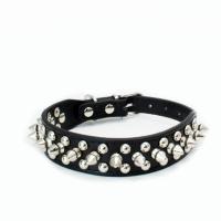 狗狗项圈小型犬防咬脖圈斗牛犬铆钉颈圈法斗比特犬雪纳瑞宠物用品 黑色 XXS 2.5*25(CM)
