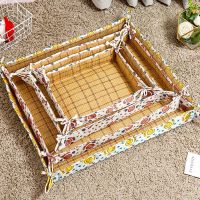 狗狗夏季凉席窝草席透气不粘毛耐咬宠物猫咪冰垫可水洗两面用垫子 颜色随机(不支持备注) S码[50*40]适合5斤以内的宠