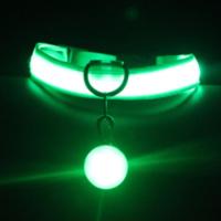 三只小狗 [送吊坠]宠物用品狗项圈猫咪颈圈狗狗发光项圈泰迪金毛萨摩耶犬狗夜光项圈 荧光绿-LED项圈+吊坠 XS