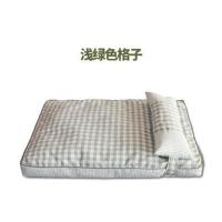 [日单]中大型犬狗垫子宠物空凋垫狗狗窝睡垫四季通用金毛边牧 浅绿格子(送配套枕头) S(65*45*8)