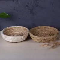 手工编织鸽子窝巢盆草窝信鸽鸽具稻草鸟窝鸽子蛋窝鸽舍用品 10个平底纯稻草窝