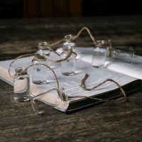 小号透明玻璃瓶串植物吊挂创意悬挂玻璃花瓶插花水培麻绳挂件装饰 一串5个空瓶(总长60厘米左右)