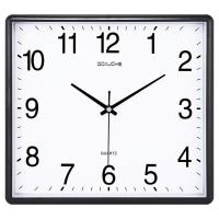 北厅静音大挂钟方形日历石英钟钟表简约时尚家用钟 果时方形黑色普通款 22*22厘米