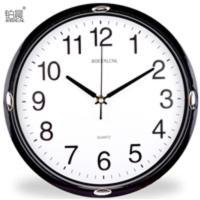 铂晨静音挂钟创意时尚石英钟表简约时钟客厅卧室钟表现代家庭挂表 25.5cm黑盘DB