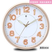 北极星客厅大挂钟现代简约创意夜光家用静音钟表时尚个性石英时钟 [普通款]无日历显示 35cm夜光款-浅金黑盘