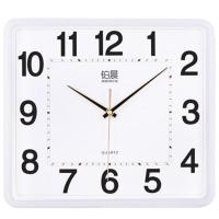 铂晨电子挂钟客厅卧室钟表创意静音个性时尚日历时钟大石英钟家用 35*31白色 14英寸（直径35.5厘米）