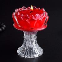 无烟酥油灯蜡烛灯100粒4小时/8小时供佛灯莲花灯长明灯香薰蜡烛 15小时高脚酥油灯红色